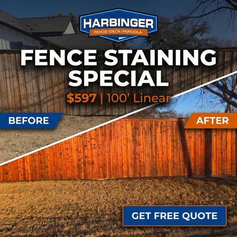 Fencing ad: Fence staining special, before and after